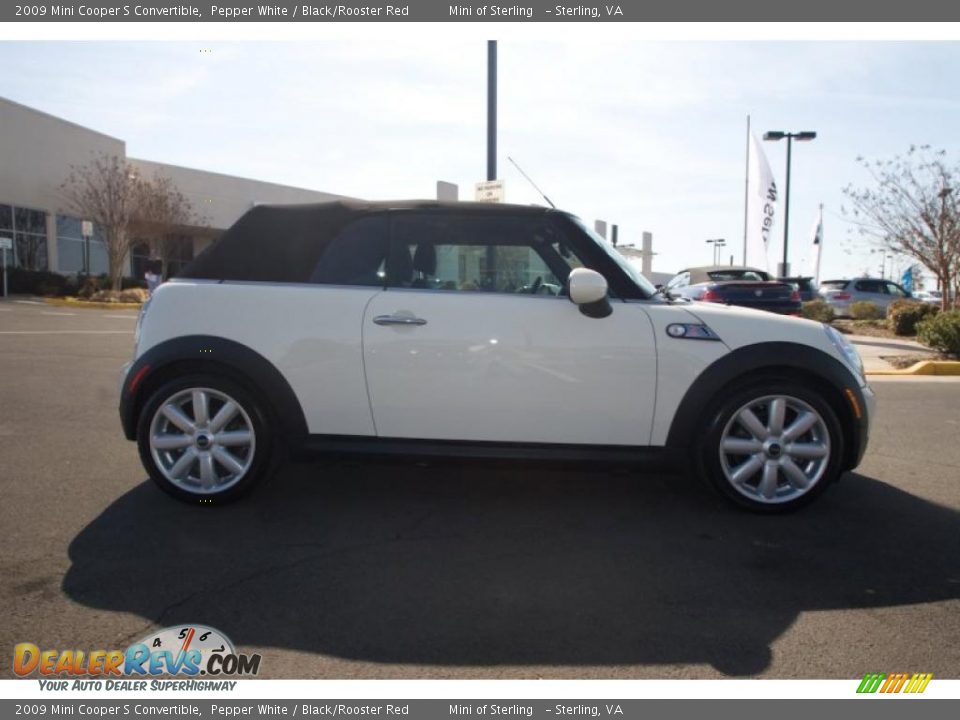 2009 Mini Cooper S Convertible Pepper White / Black/Rooster Red Photo #7