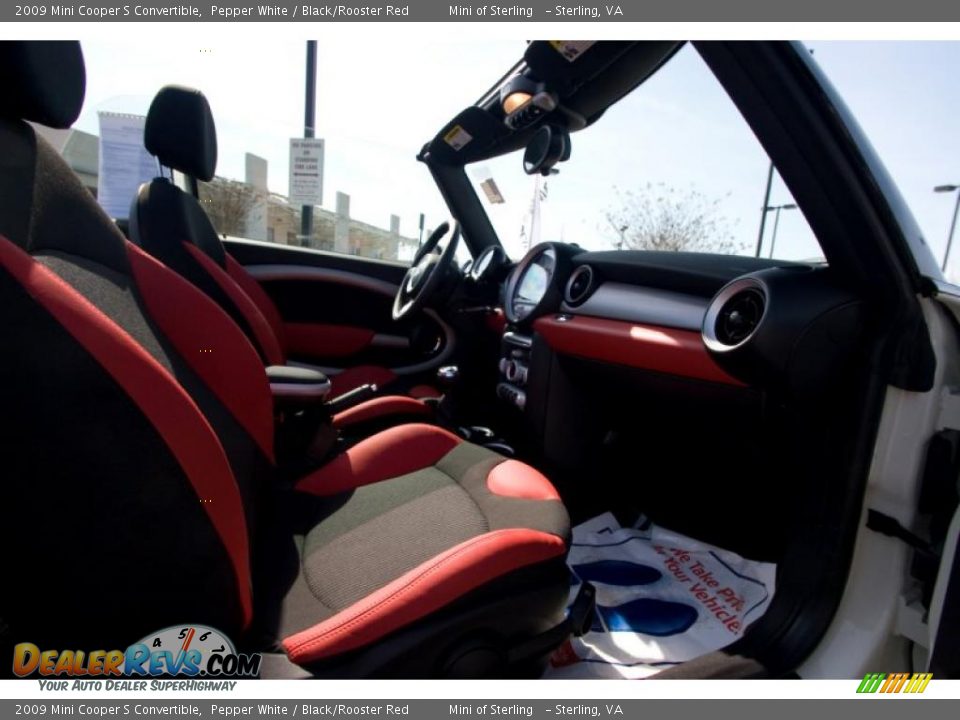 2009 Mini Cooper S Convertible Pepper White / Black/Rooster Red Photo #10