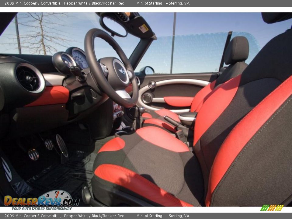 2009 Mini Cooper S Convertible Pepper White / Black/Rooster Red Photo #11