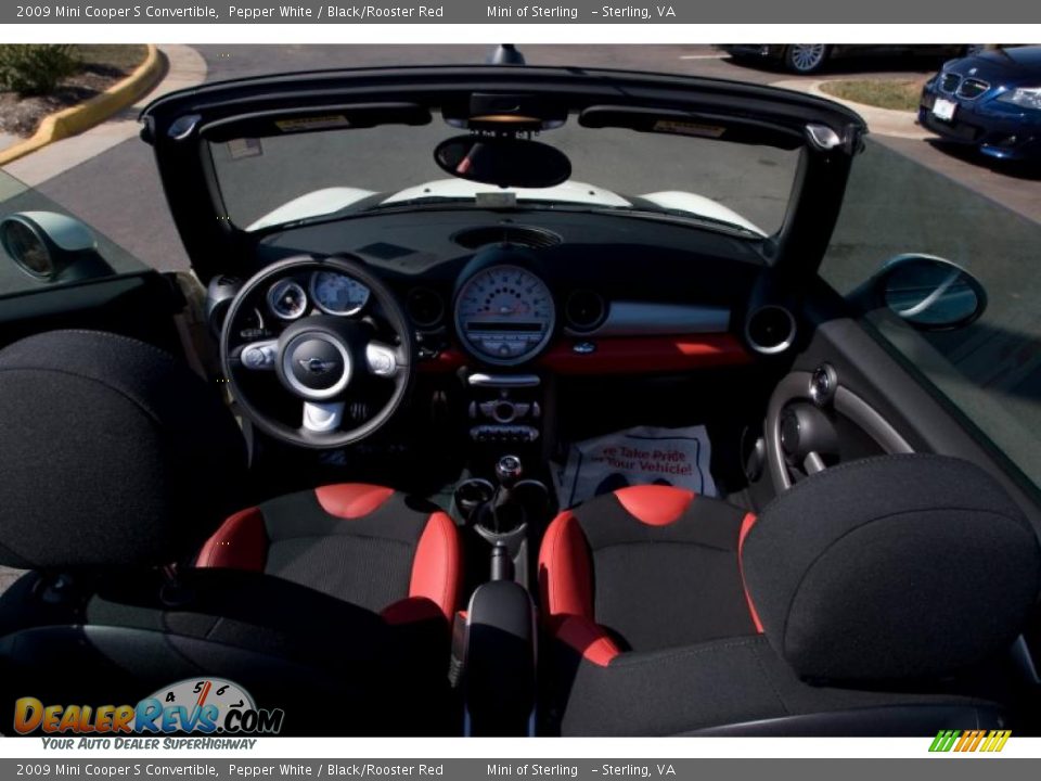 2009 Mini Cooper S Convertible Pepper White / Black/Rooster Red Photo #13