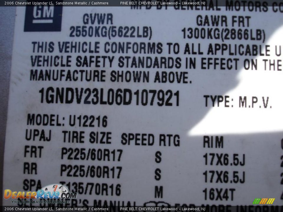 2006 Chevrolet Uplander LS Sandstone Metallic / Cashmere Photo #18