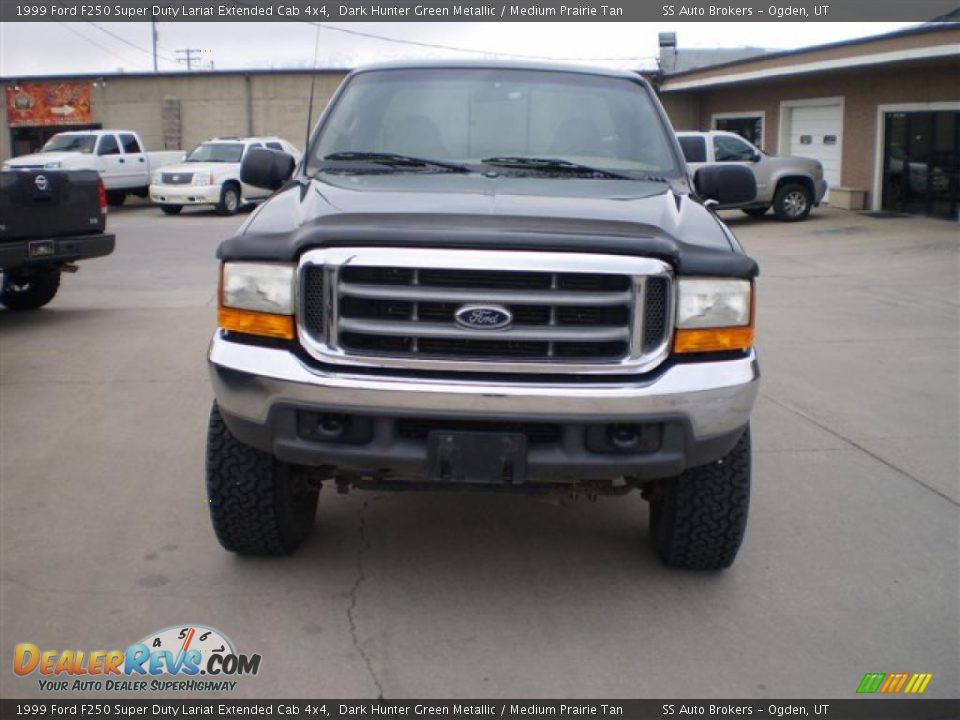 1999 Ford F250 Super Duty Lariat Extended Cab 4x4 Dark Hunter Green Metallic / Medium Prairie Tan Photo #3
