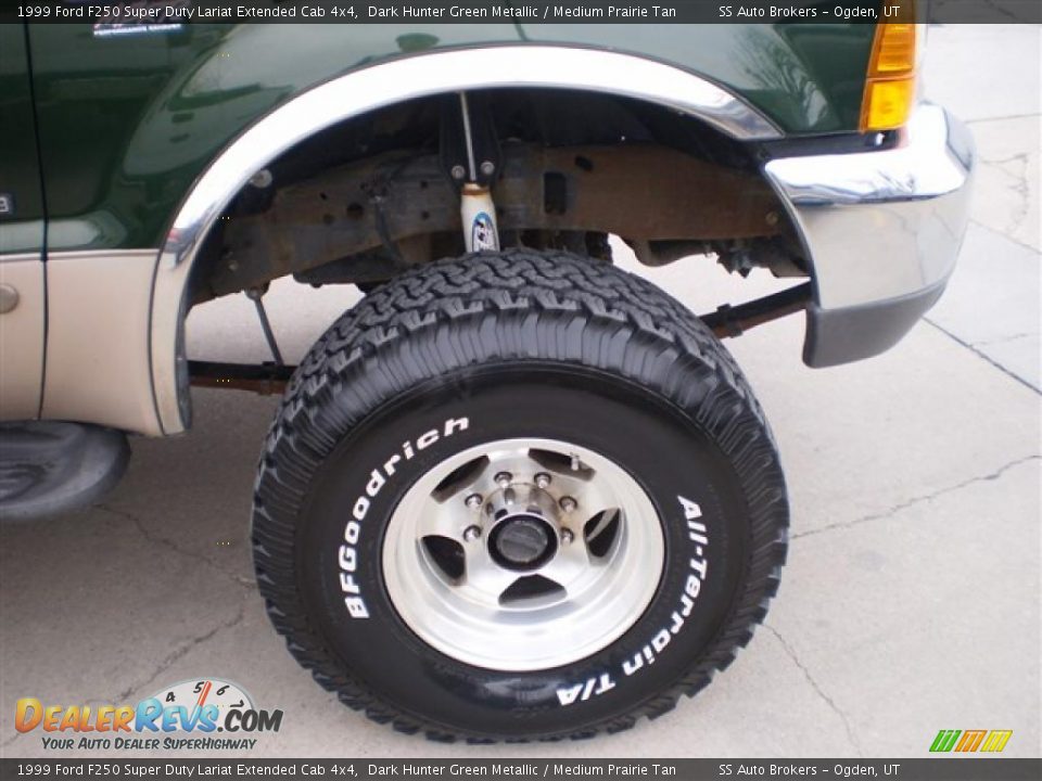 1999 Ford F250 Super Duty Lariat Extended Cab 4x4 Dark Hunter Green Metallic / Medium Prairie Tan Photo #12