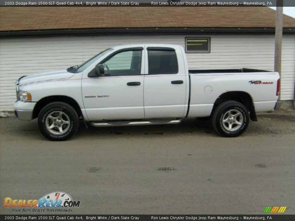 2003 Dodge Ram 1500 SLT Quad Cab 4x4 Bright White / Dark Slate Gray Photo #2