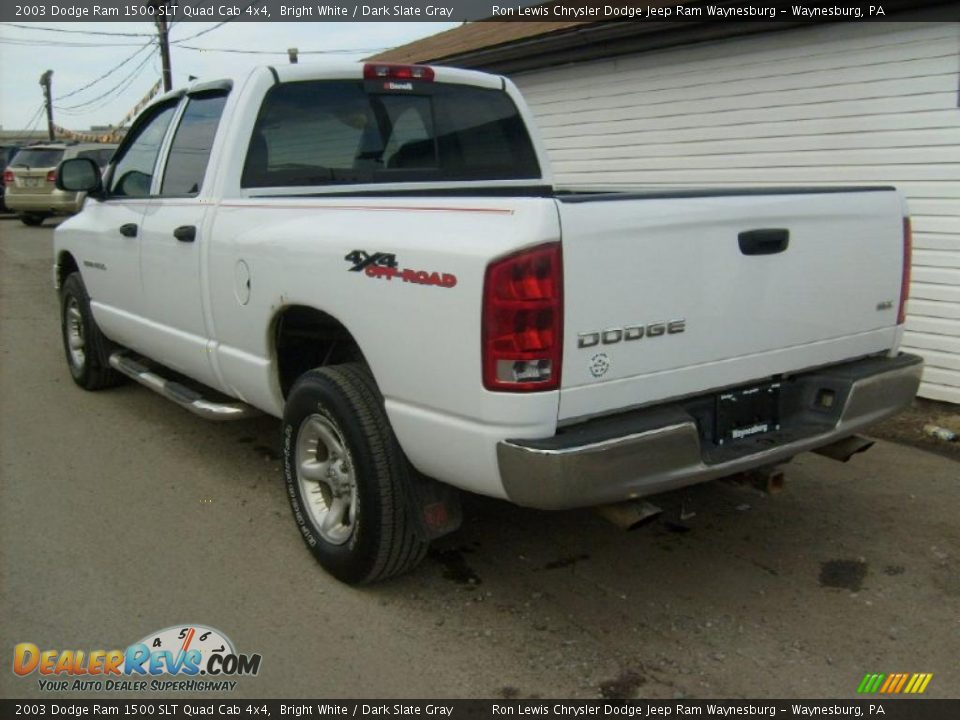 2003 Dodge Ram 1500 SLT Quad Cab 4x4 Bright White / Dark Slate Gray Photo #3