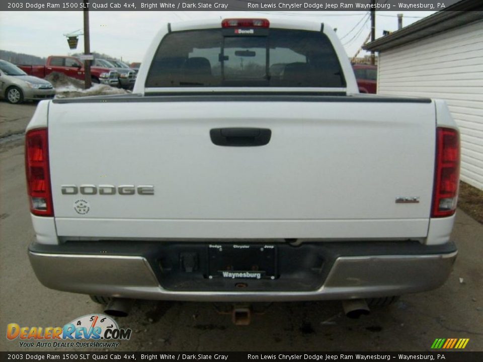 2003 Dodge Ram 1500 SLT Quad Cab 4x4 Bright White / Dark Slate Gray Photo #4
