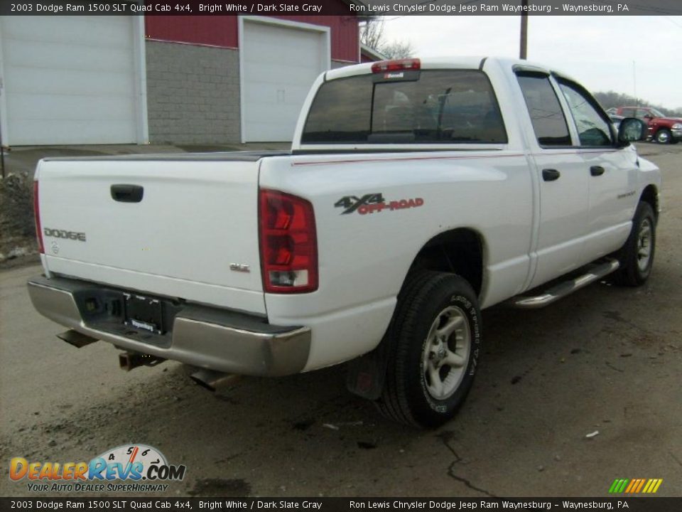 2003 Dodge Ram 1500 SLT Quad Cab 4x4 Bright White / Dark Slate Gray Photo #5