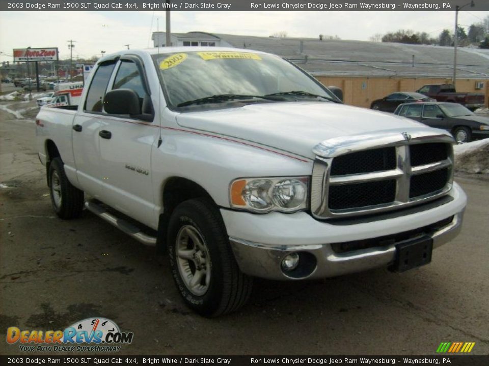 2003 Dodge Ram 1500 SLT Quad Cab 4x4 Bright White / Dark Slate Gray Photo #6