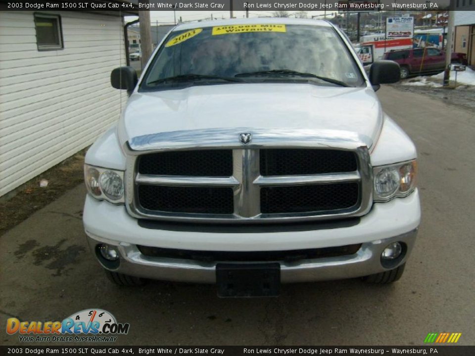 2003 Dodge Ram 1500 SLT Quad Cab 4x4 Bright White / Dark Slate Gray Photo #7
