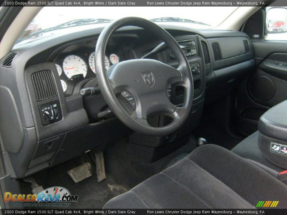 2003 Dodge Ram 1500 SLT Quad Cab 4x4 Bright White / Dark Slate Gray Photo #10