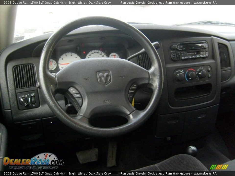 2003 Dodge Ram 1500 SLT Quad Cab 4x4 Bright White / Dark Slate Gray Photo #15