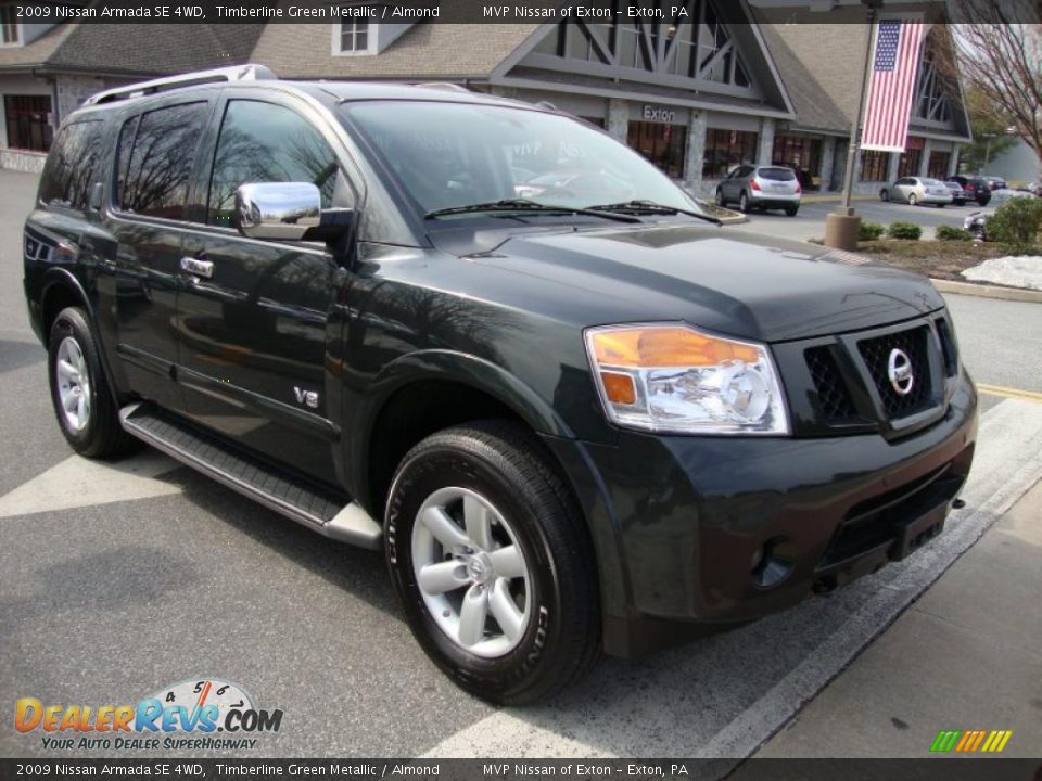 2009 Nissan Armada SE 4WD Timberline Green Metallic / Almond Photo #4