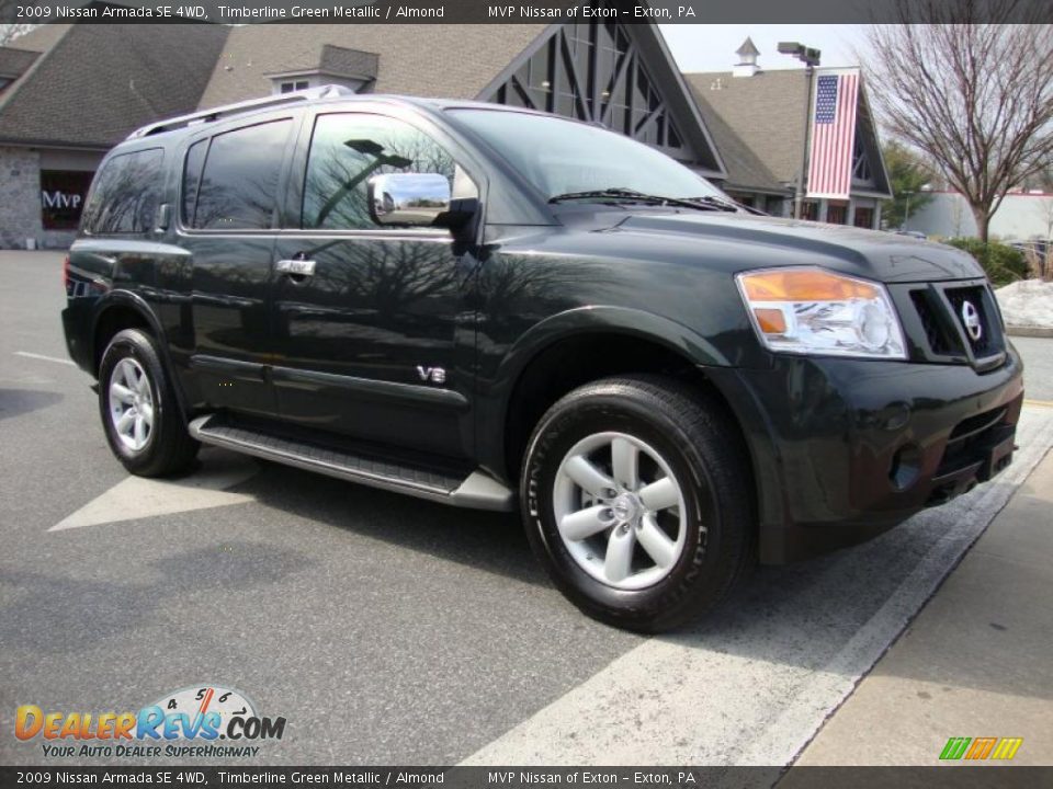 2009 Nissan Armada SE 4WD Timberline Green Metallic / Almond Photo #5