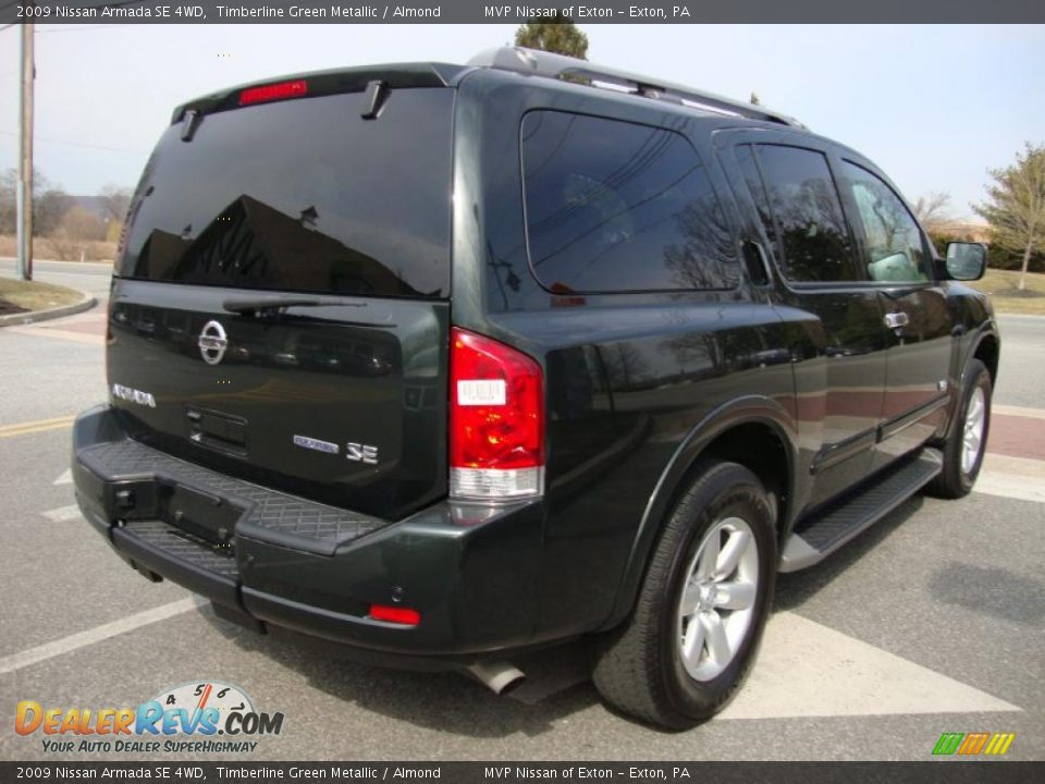2009 Nissan Armada SE 4WD Timberline Green Metallic / Almond Photo #6