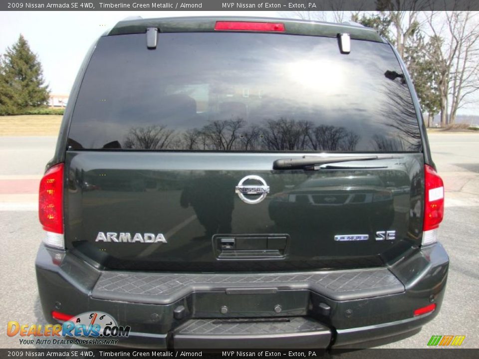 2009 Nissan Armada SE 4WD Timberline Green Metallic / Almond Photo #7