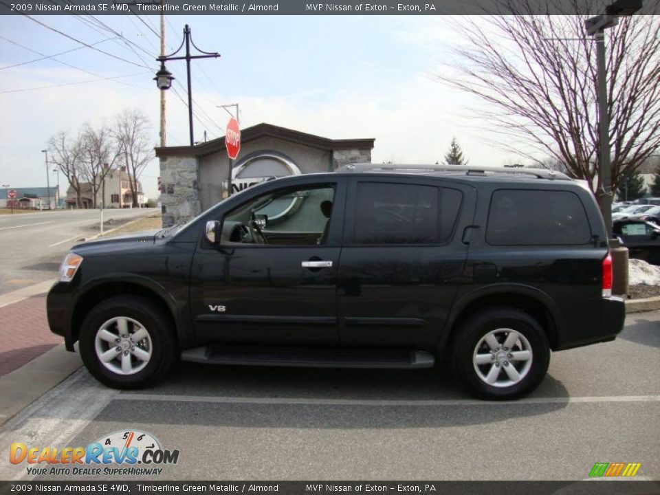 2009 Nissan Armada SE 4WD Timberline Green Metallic / Almond Photo #9