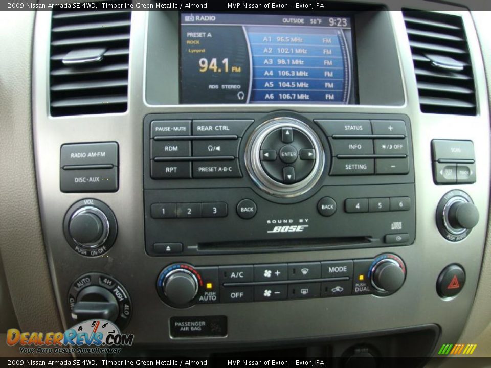 2009 Nissan Armada SE 4WD Timberline Green Metallic / Almond Photo #14