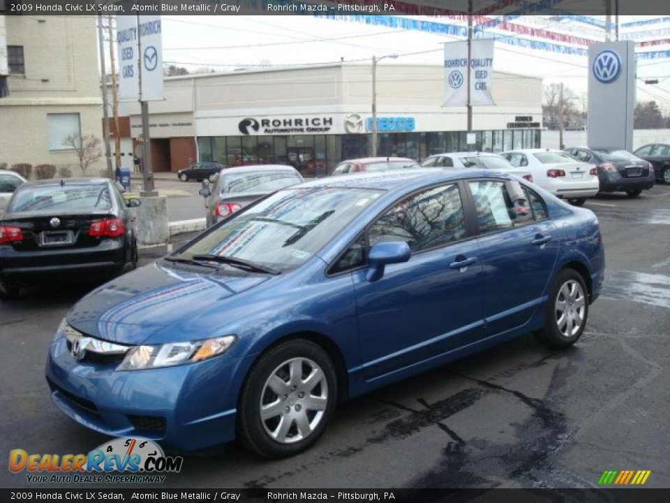 2009 Honda Civic LX Sedan Atomic Blue Metallic / Gray Photo #1