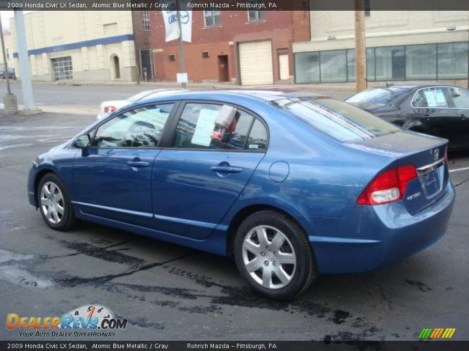 2009 Honda Civic LX Sedan Atomic Blue Metallic / Gray Photo #2
