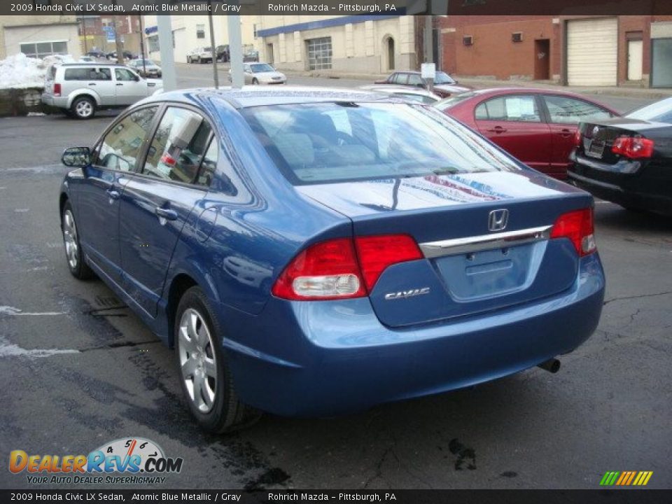 2009 Honda Civic LX Sedan Atomic Blue Metallic / Gray Photo #3