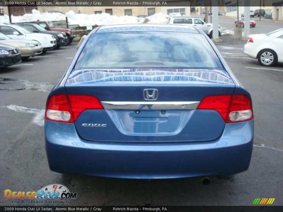 2009 Honda Civic LX Sedan Atomic Blue Metallic / Gray Photo #4