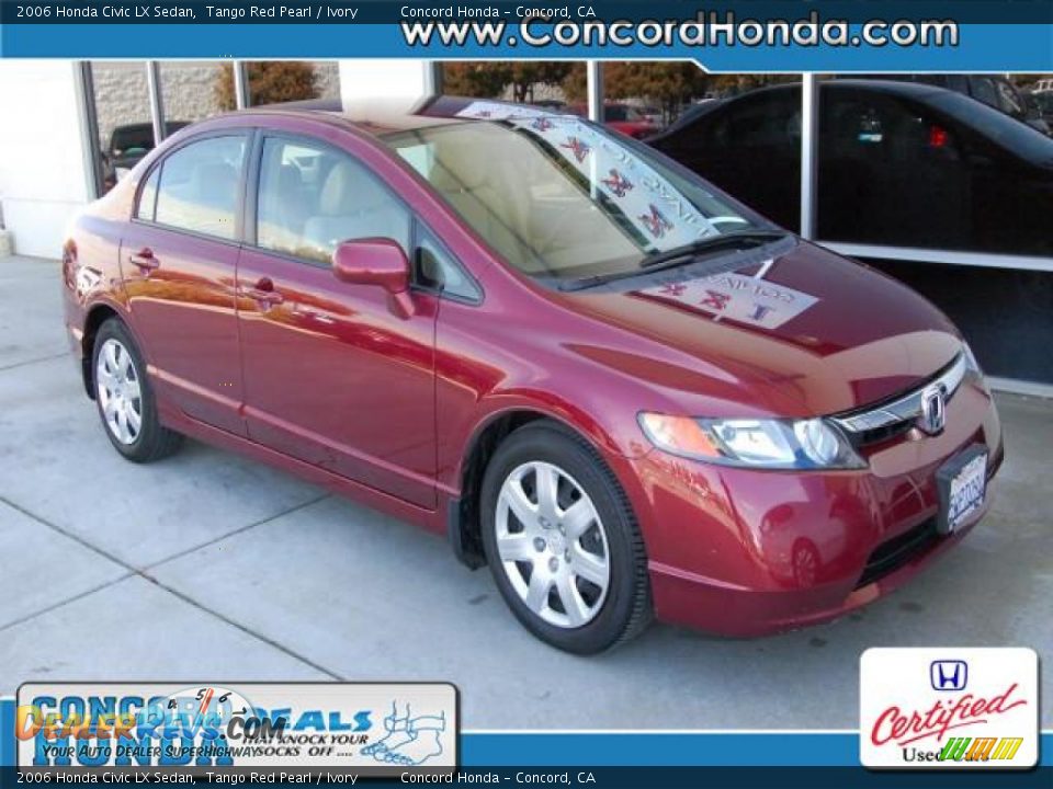 2006 Honda Civic LX Sedan Tango Red Pearl / Ivory Photo #1