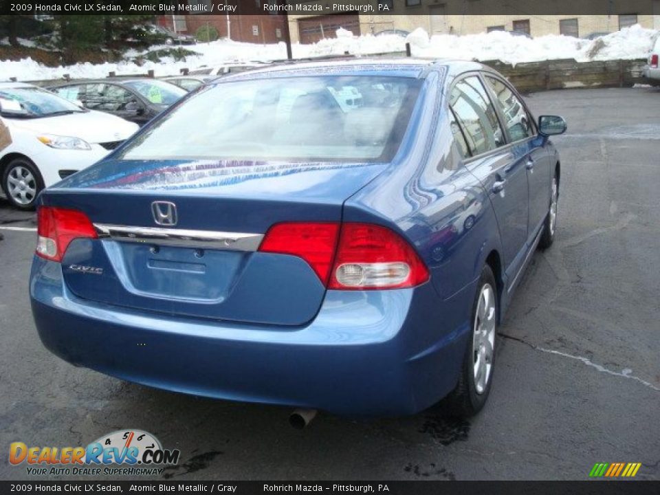 2009 Honda Civic LX Sedan Atomic Blue Metallic / Gray Photo #5