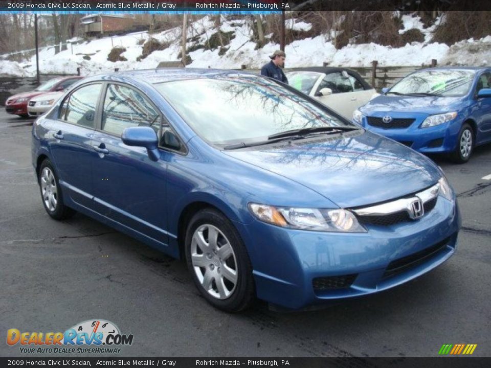 2009 Honda Civic LX Sedan Atomic Blue Metallic / Gray Photo #7