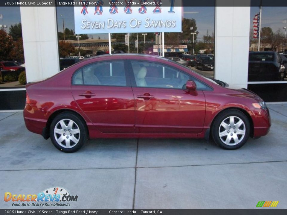 2006 Honda Civic LX Sedan Tango Red Pearl / Ivory Photo #2