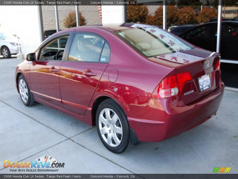 2006 Honda Civic LX Sedan Tango Red Pearl / Ivory Photo #5