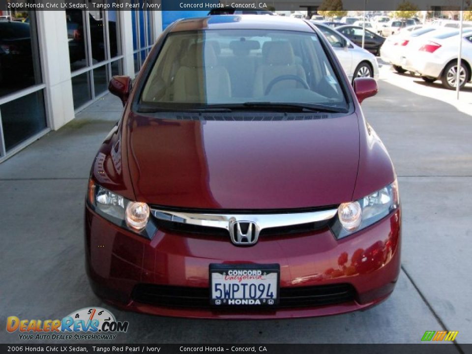 2006 Honda Civic LX Sedan Tango Red Pearl / Ivory Photo #8