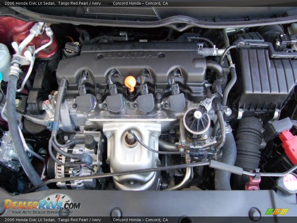 2006 Honda Civic LX Sedan Tango Red Pearl / Ivory Photo #9