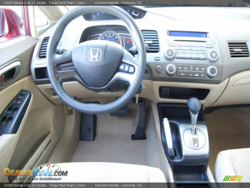 2006 Honda Civic LX Sedan Tango Red Pearl / Ivory Photo #12
