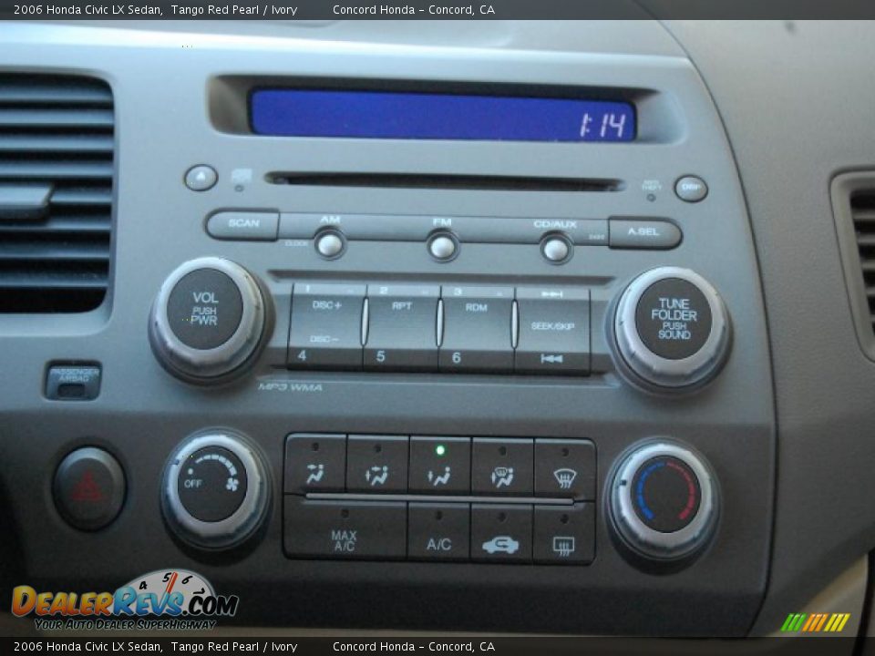 2006 Honda Civic LX Sedan Tango Red Pearl / Ivory Photo #13