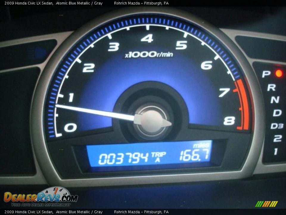 2009 Honda Civic LX Sedan Atomic Blue Metallic / Gray Photo #20