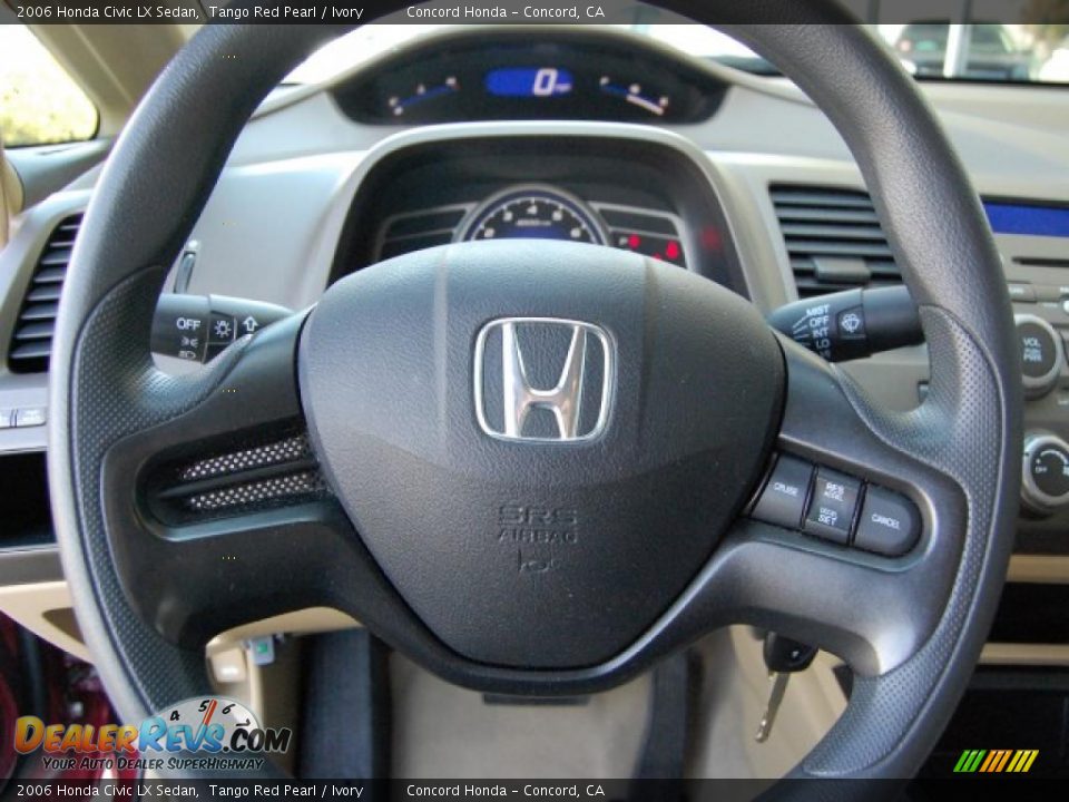 2006 Honda Civic LX Sedan Tango Red Pearl / Ivory Photo #20