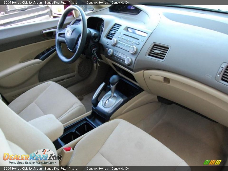 2006 Honda Civic LX Sedan Tango Red Pearl / Ivory Photo #23