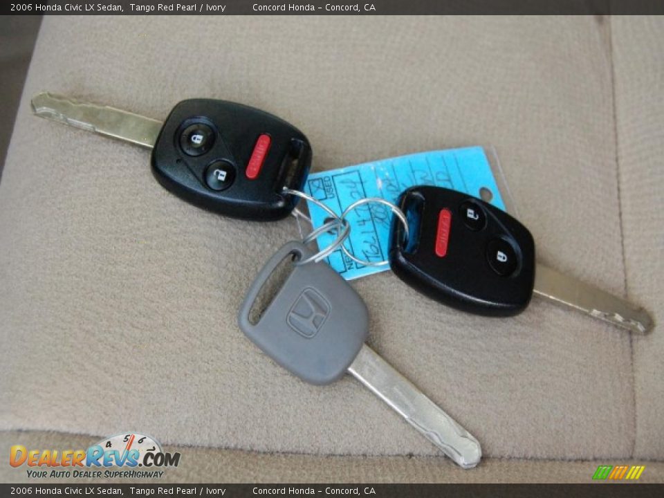 2006 Honda Civic LX Sedan Tango Red Pearl / Ivory Photo #28