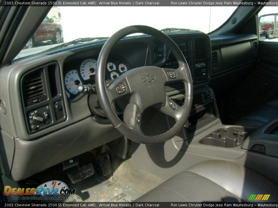 2003 Chevrolet Silverado 1500 SS Extended Cab AWD Arrival Blue Metallic / Dark Charcoal Photo #10