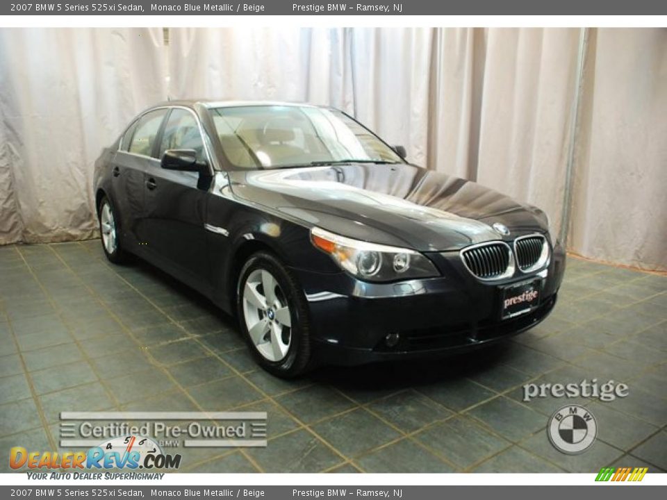 2007 BMW 5 Series 525xi Sedan Monaco Blue Metallic / Beige Photo #7
