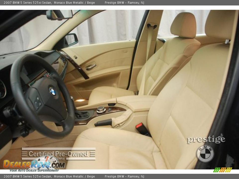 2007 BMW 5 Series 525xi Sedan Monaco Blue Metallic / Beige Photo #9
