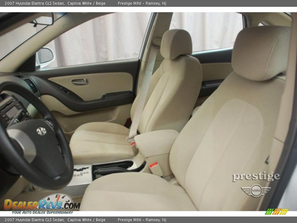 2007 Hyundai Elantra GLS Sedan Captiva White / Beige Photo #9