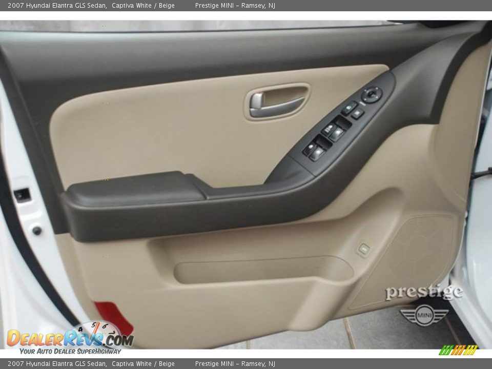 2007 Hyundai Elantra GLS Sedan Captiva White / Beige Photo #11