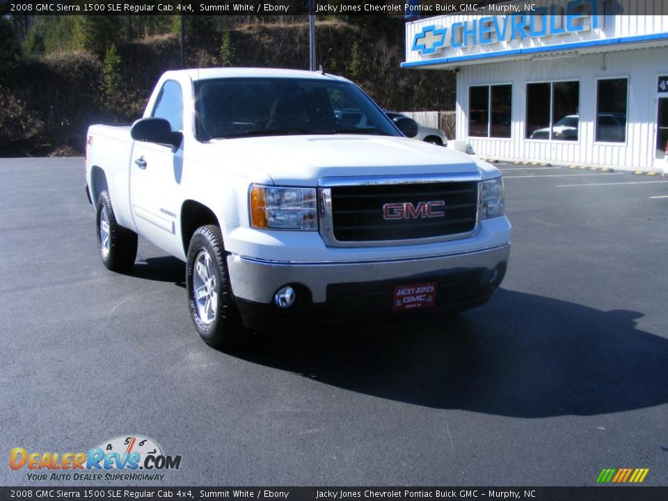 2008 GMC Sierra 1500 SLE Regular Cab 4x4 Summit White / Ebony Photo #12