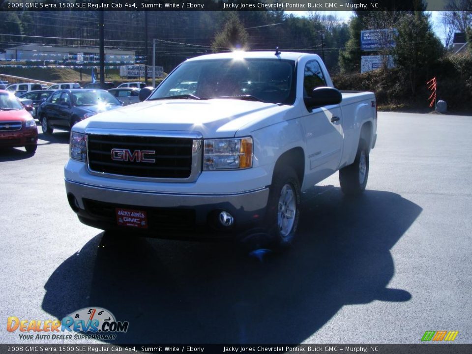 2008 GMC Sierra 1500 SLE Regular Cab 4x4 Summit White / Ebony Photo #15