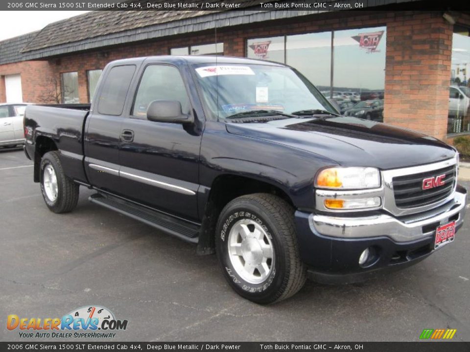 2006 GMC Sierra 1500 SLT Extended Cab 4x4 Deep Blue Metallic / Dark Pewter Photo #1