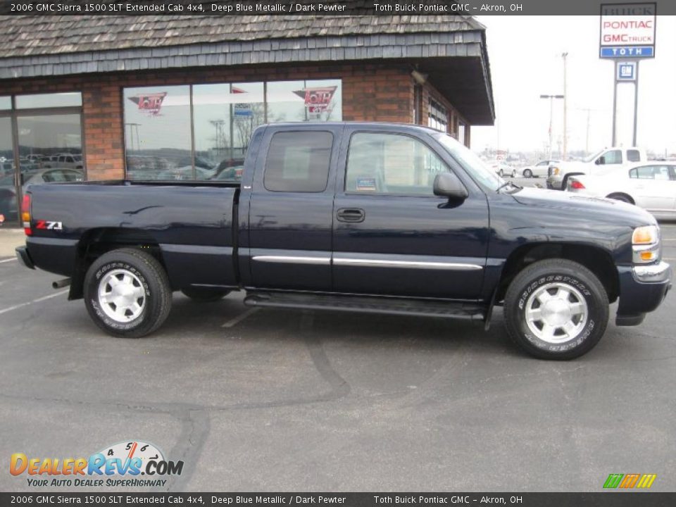 2006 GMC Sierra 1500 SLT Extended Cab 4x4 Deep Blue Metallic / Dark Pewter Photo #2