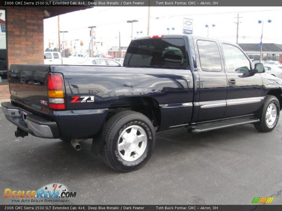 2006 GMC Sierra 1500 SLT Extended Cab 4x4 Deep Blue Metallic / Dark Pewter Photo #3