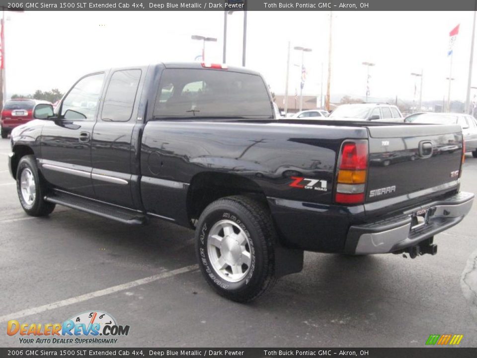 2006 GMC Sierra 1500 SLT Extended Cab 4x4 Deep Blue Metallic / Dark Pewter Photo #4