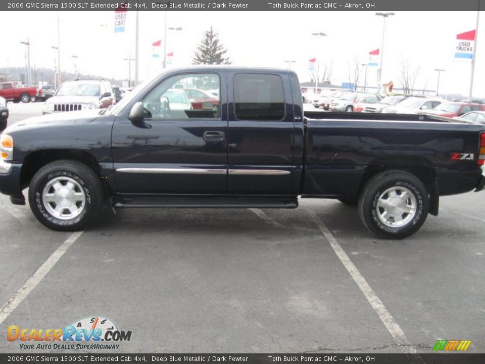 2006 GMC Sierra 1500 SLT Extended Cab 4x4 Deep Blue Metallic / Dark Pewter Photo #5